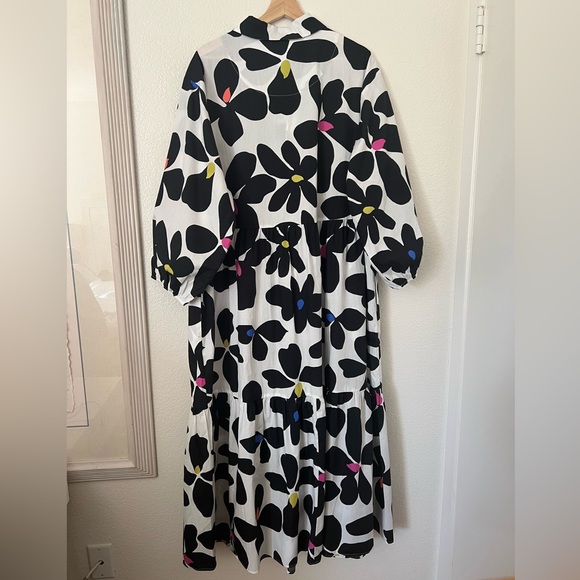 NWT Anthropologie Black and White “The Bettina” Floral Dress - Picture 9 of 11